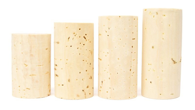 tamanhos de rolhas de cortiça natural